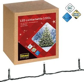 Idena Lichterkette LED 200x warmweiß