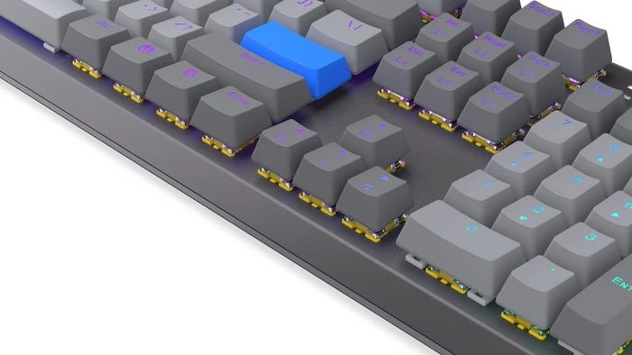 Endorfy Thock V2 Wireless, PBT, grau, LEDs RGB, hot-swap, Endorfy YELLOW, USB/Bluetooth, US
