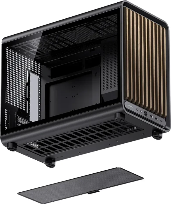 Jonsbo D33 Wood Black, Glasfenster