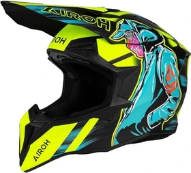 Airoh Wraaap Cyber matt schwarz/gelb/blau