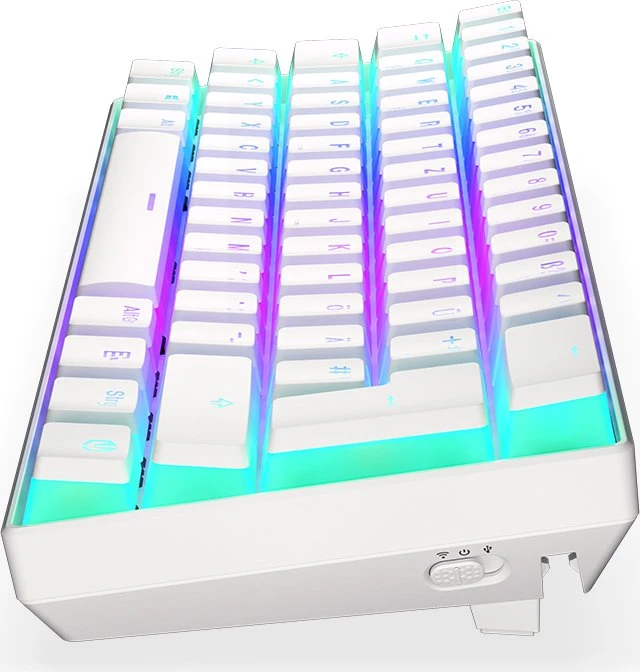 Endorfy Thock Compact Wireless Pudding, Onyx White, PBT, LEDs RGB, hot-swap, Kailh Box RED, USB/Bluetooth, DE