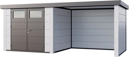 Telluria Classico 2724 Gerätehaus inkl. Anbau 2.84m rechts weiß/grau
