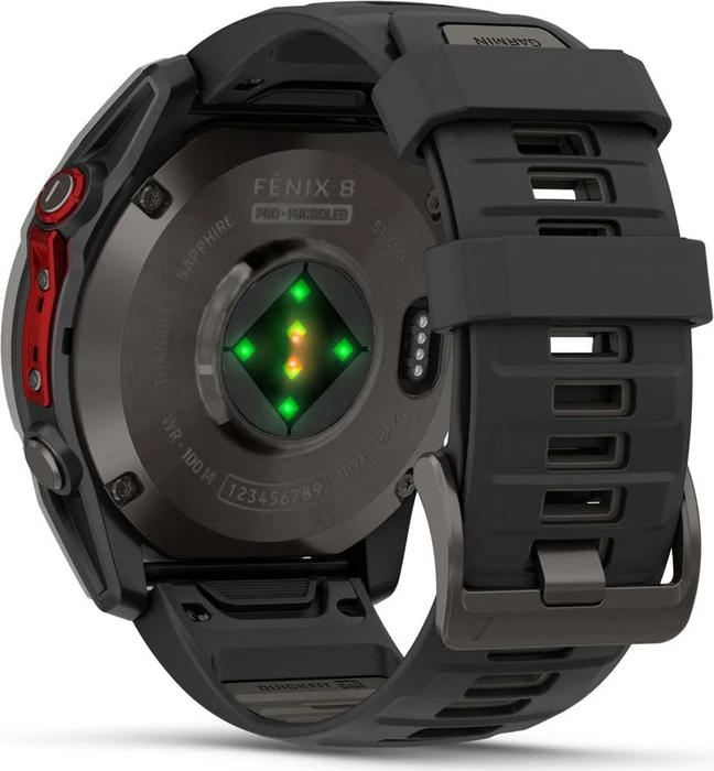 Garmin Fenix 8 Pro 51mm MicroLED carbon grey dlc titanium/black-pebble grey silicone
