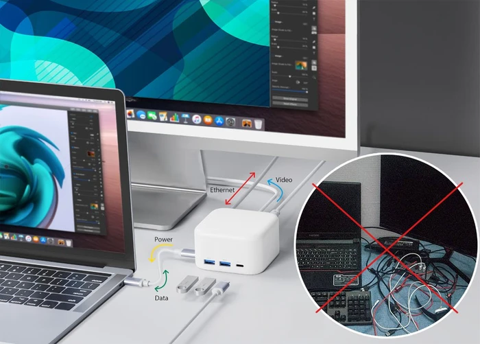 LMP PowerDock, USB-C 3.0 [Buchse], silber