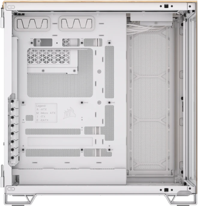 Corsair 6500X, weiß/Bambus, Glasfenster