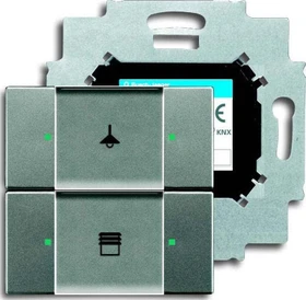 Busch-Jaeger Bedienelement, 2-fach, inkl. Busankoppler, graumetallic
