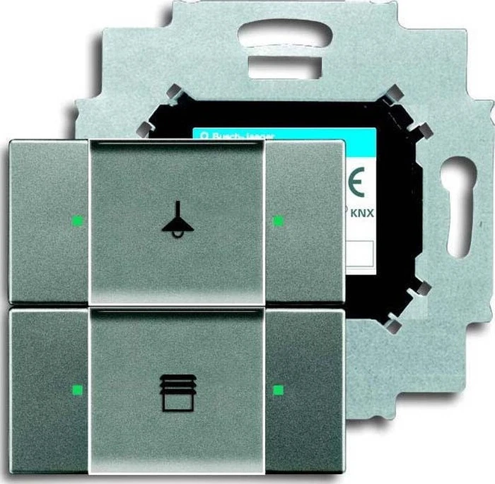 Busch-Jaeger Bedienelement, 2-fach, inkl. Busankoppler, graumetallic