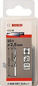 Bosch Professional HSS-R Karosseriebohrer, 2.5x14x43mm, 10 Stück
