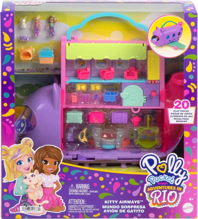 Mattel Polly Pocket - Kätzchen Flugzeug