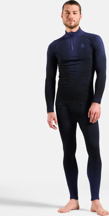 Odlo POW Blackcomb Baselayer Half Zip Funktionsshirt langarm skipper blue (Herren)