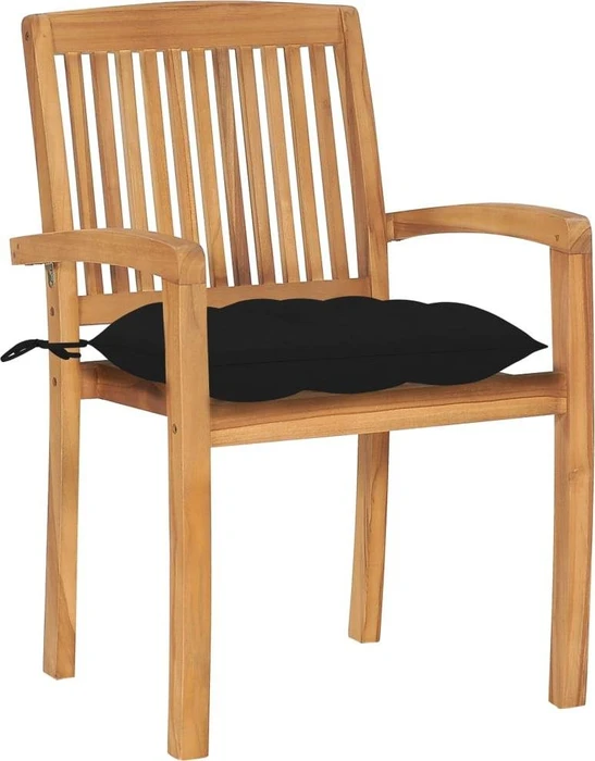 vidaXL Teak Stapelsessel-Set, 2-tlg.