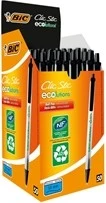 BIC Ecolutions Clic Stic 0.4mm Kugelschreiber (Mine) transparent/schwarz, 50er-Pack
