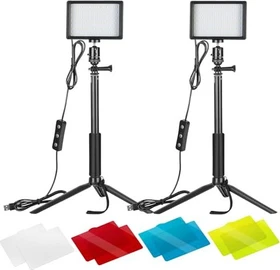 Neewer LED Videolicht 2er Set mit Ministativen