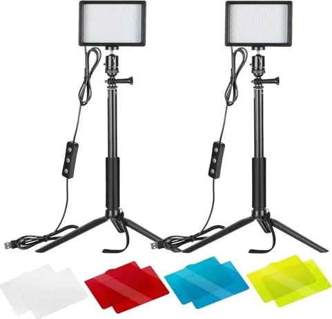 Neewer LED Videolicht 2er Set mit Ministativen