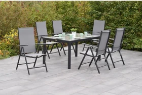 Merxx Amalfi Gartenmöbel-Set grau, 7-tlg.