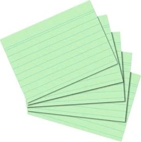 Herlitz Karteikarten, A8, liniert, grün, 100 Blatt, 100er-Pack