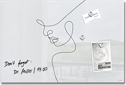 Sigel Artverum Glas-Magnetboard, Line Art, 60x40cm