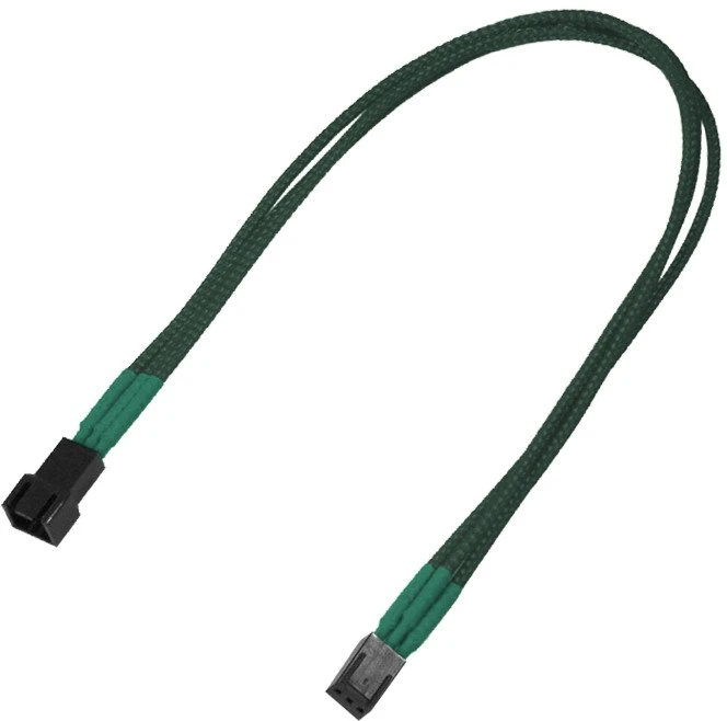 Nanoxia 3-Pin Verlängerung, sleeved, 30cm, grün