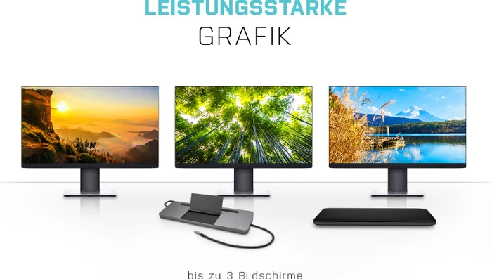 i-tec Metal Ergonomic 4K 3x Display Docking Station, inkl. Netzteil, USB PD 85W, USB-C 3.0 [Stecker]