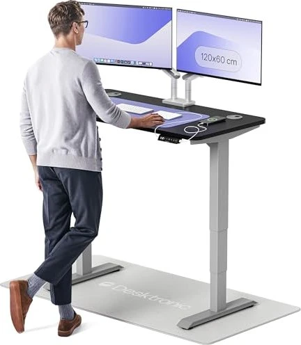 Desktronic HomePro Sitz-Steh-Schreibtisch 120x60cm schwarz/grau