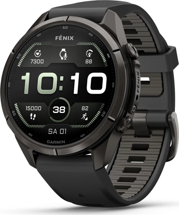 Garmin Fenix 9 Pro inReach 43mm carbon grey dlc titanium/black-pebble grey