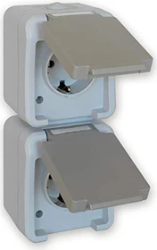 Peranova Feuchtraum-Doppelsteckdose W11-B321