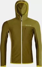 Ortovox Fleece Light Grid Hooded Funktionsjacke green moss (Herren)