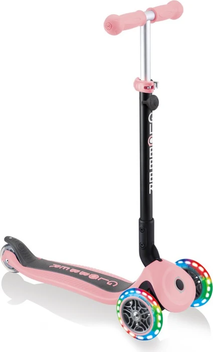 Globber Go Up Foldable Lights Kickboard pale pink/black