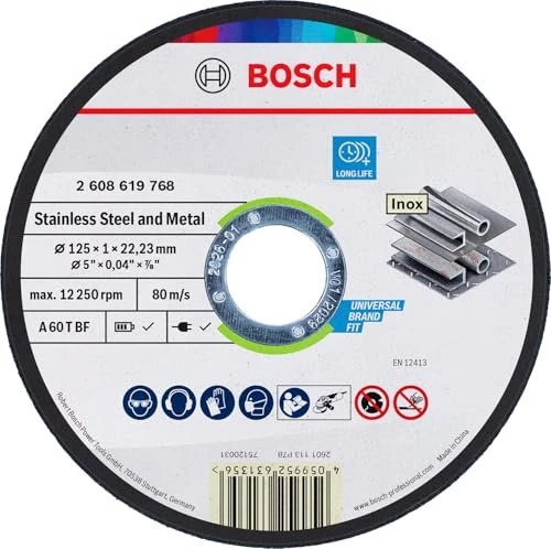 Bosch Professional A 60 T BF Trennscheibe, 125x22.23mm, 100 Stück