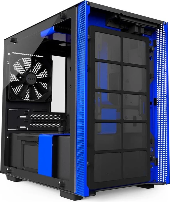 NZXT H200i schwarz/blau, Glasfenster, Mini-ITX