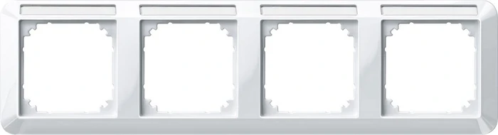 Merten System M 1-M Rahmen 4fach waagrecht Thermoplast brillant, polarweiß