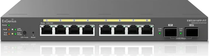 EnGenius Fit FitSwitch EWS29 Desktop Gigabit Managed Switch, 8x RJ-45, 2x SFP, 110W PoE