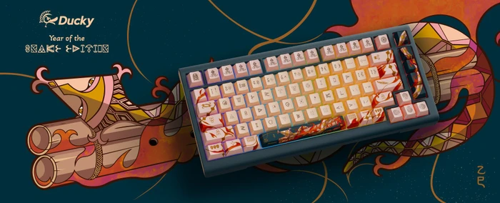 Ducky Year of the Snake 2025, 75% Layout, grün/beige, hot-swap, MX2A BROWN, USB, ND