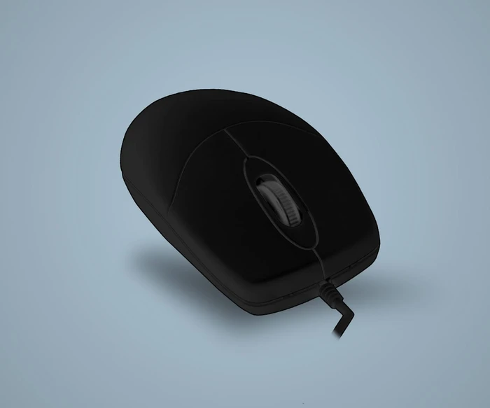 Contour Design Active Key AK-PMJ1 abwaschbare PC-Maus mit Scrollrad, schwarz, USB