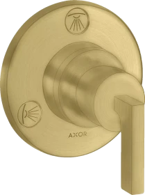 Hansgrohe Axor Citterio Ab- und Umstellventil Trio/ Quattro Unterputz mit Hebelgriff brushed brass
