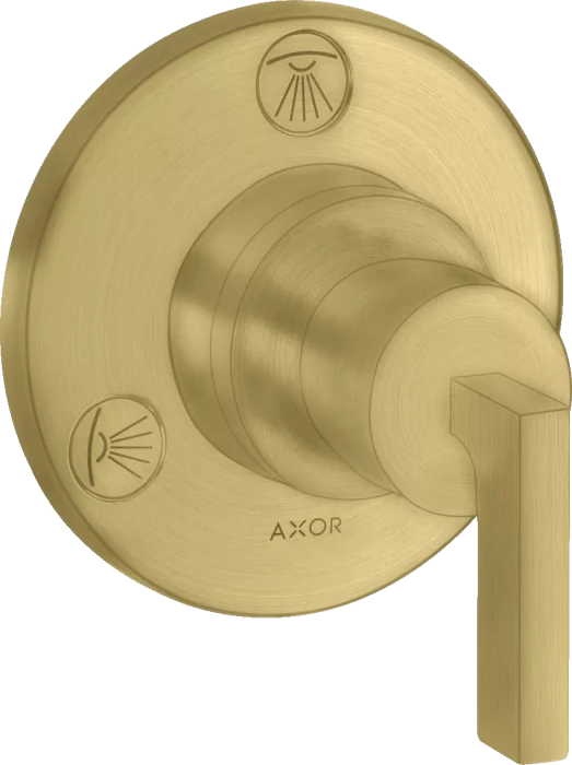 Hansgrohe Axor Citterio Ab- und Umstellventil Trio/ Quattro Unterputz mit Hebelgriff brushed brass