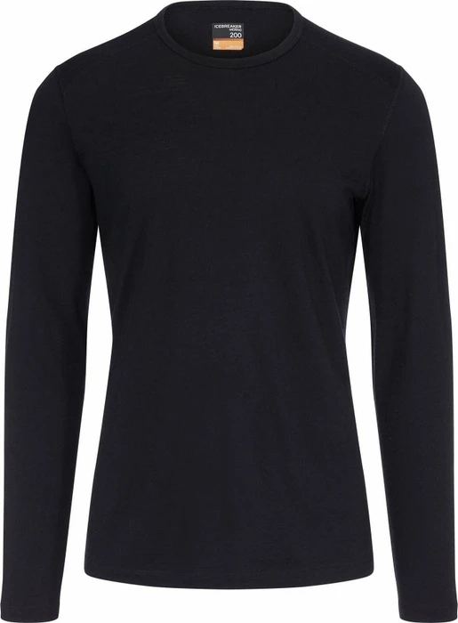 Icebreaker Merino 200 Oasis Crewe Funktionsshirt langarm schwarz (Herren)