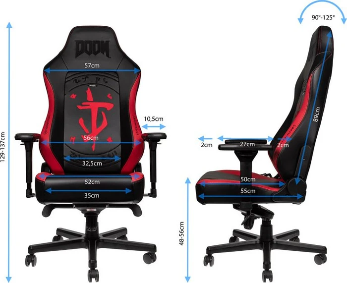 noblechairs Hero DOOM Edition Gamingstuhl, schwarz/rot
