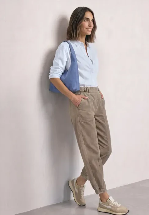 Street One High Waist Barrel Leg Hose sanded amber (Damen)