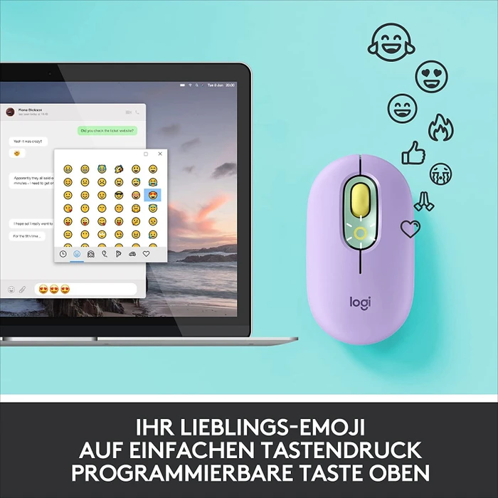Logitech POP Wireless Mouse, Daydream, Logi Bolt, USB/Bluetooth