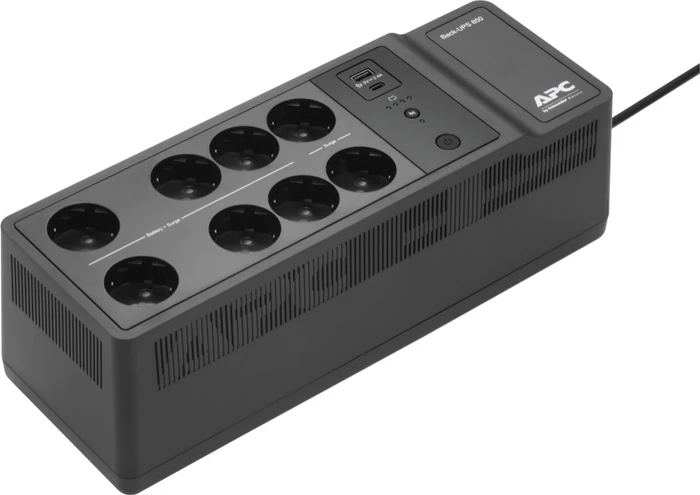 APC Back-UPS, 850VA, Steckdosenleiste, 8x Schuko, USB