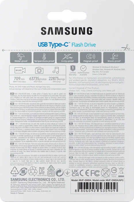 Samsung USB Flash Drive Type-C 256GB blau, USB-C, USB 3.2 Gen 1×1