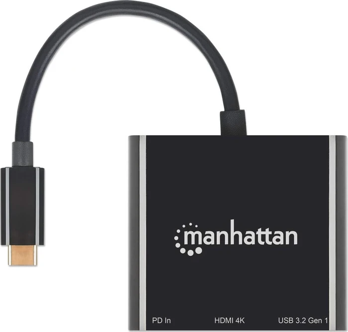 Manhattan USB-C to HDMI 3-in-1 Docking Converter with Power Delivery, USB-C 3.0 [Stecker]