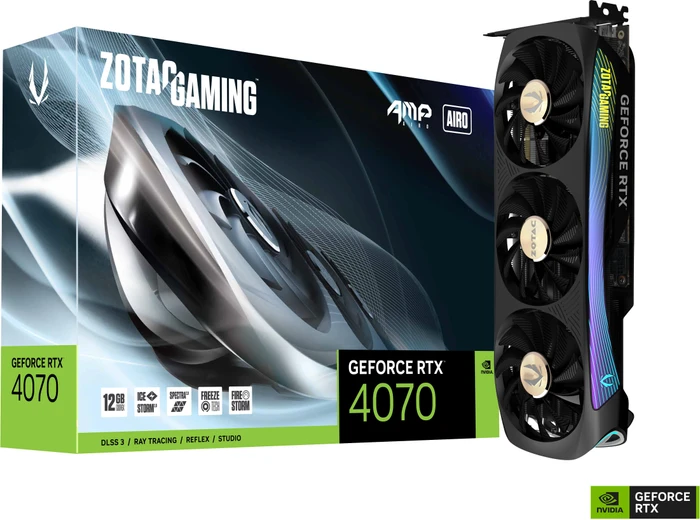 Zotac Gaming GeForce RTX 4070 AMP AIRO, 12GB GDDR6X, HDMI, 3x DP
