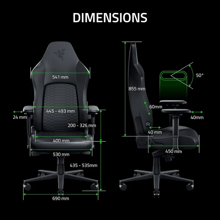 Razer Iskur V2 NewGen Gamingstuhl, schwarz