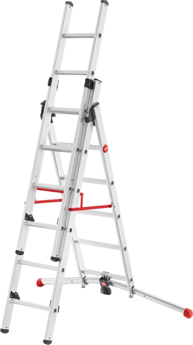 Hailo Profilot Alu 2-tlg. Teleskop-Mehrzweckleiter, 2x 6 Stufen (9306-501)