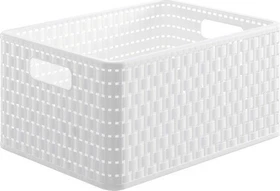 Rotho Country Rattan Aufbewahrungsbox, 18l, weiß