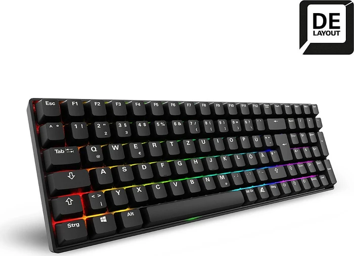 Sharkoon Skiller SGK50 S2 PBT, schwarz, LEDs RGB, hot-swap, Gateron G Pro 3.0 YELLOW, USB, DE