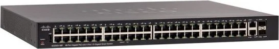 Cisco SG250X Rackmount Gigabit Smart Switch, 48x RJ-45, 2x RJ-45/SFP+, 382W PoE+