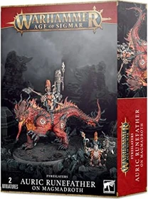 Games Workshop Warhammer Age of Sigmar - Fyreslayers - Auric Runefather on Magmadroth
